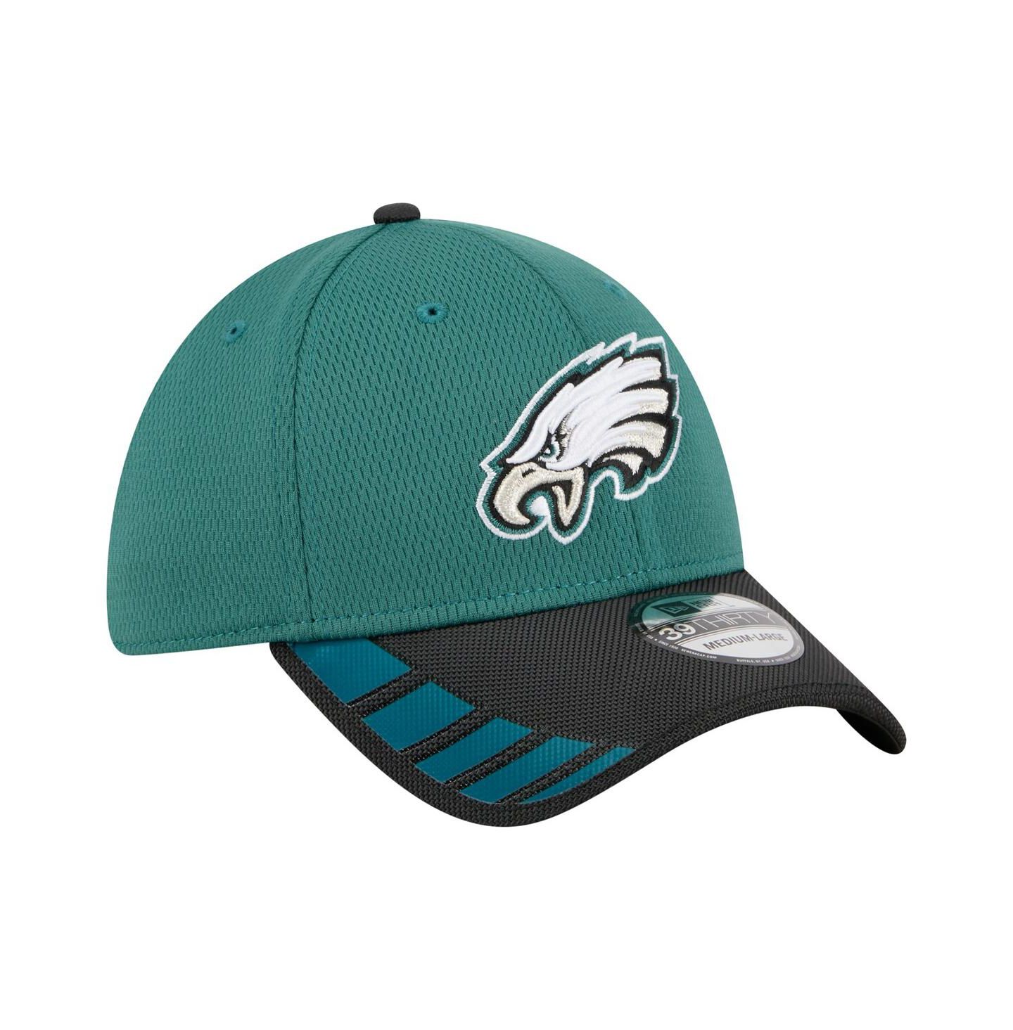 Мужские козырьки New Era Midnight Green Philadelphia Eagles Hit 39THIRTY Flex Hat — фото 4