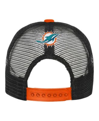 Big Boys and Girls White/Orange Miami Dolphins Modern Fan Trucker Adjustable Hat