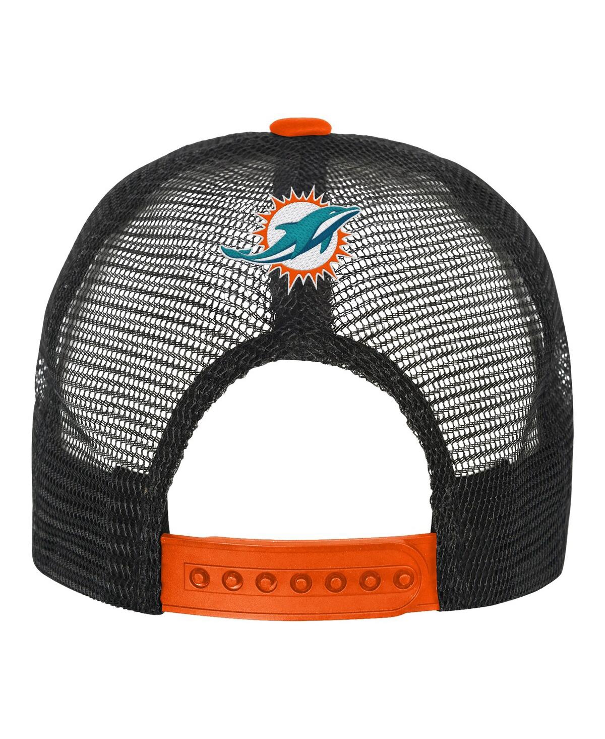 Outerstuff Big Boys And Girls White/orange Miami Dolphins Modern Fan Trucker Adjustable Hat In Orange