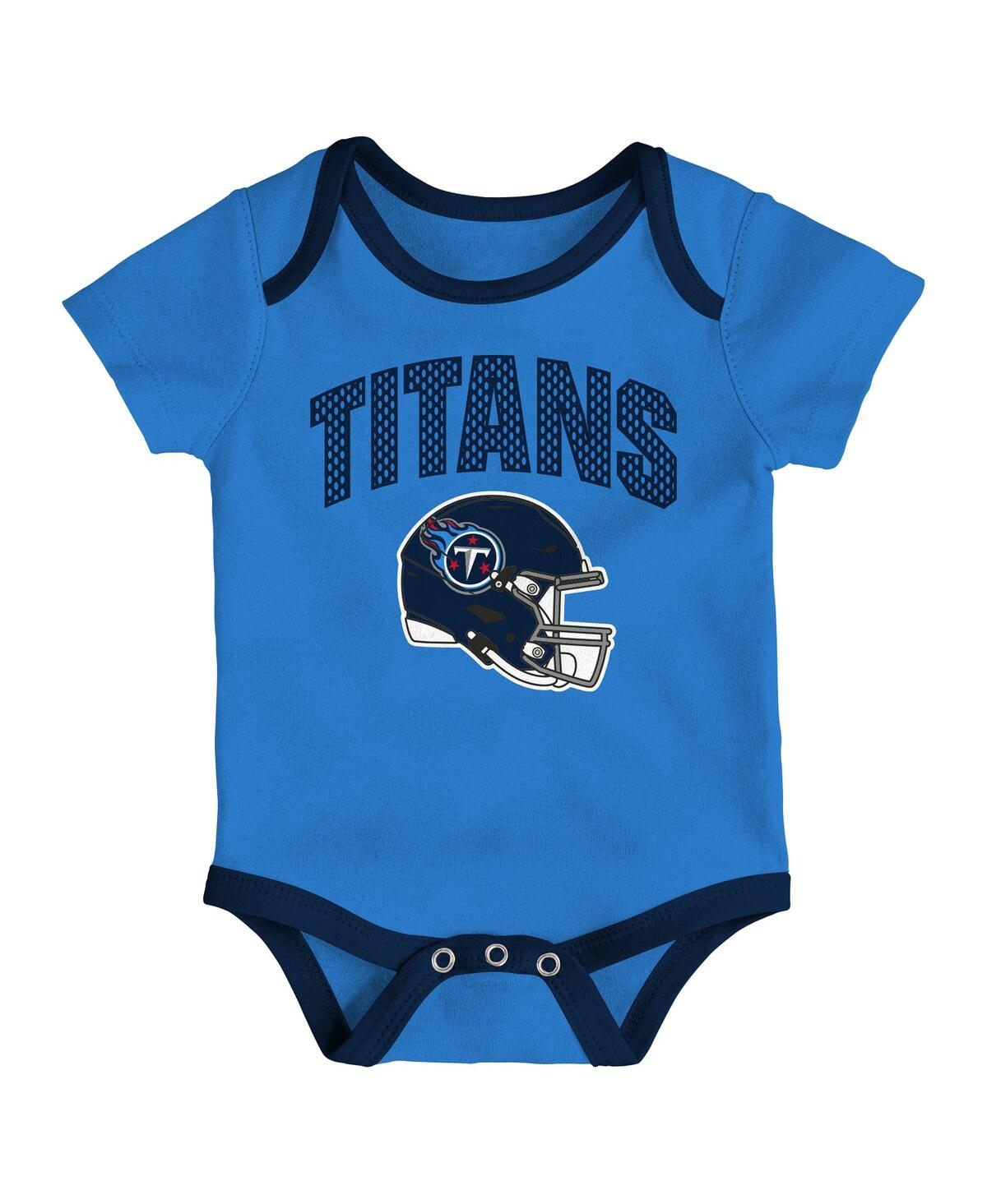 Outerstuff Baby Boys And Girls 3-piece Tennessee Titans All Day Play Bodysuit Set In Multi