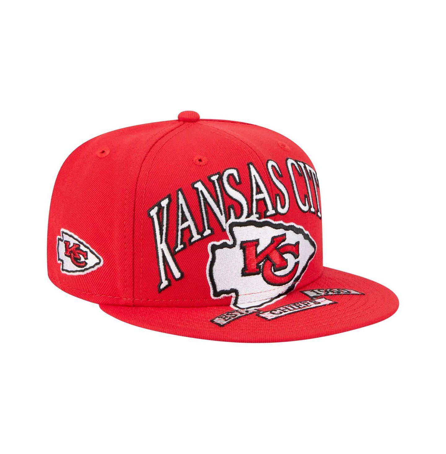 Мужская бейсболка New Era Kansas City Chiefs Oversized 59FIFTY Fitted, Red — фото 1