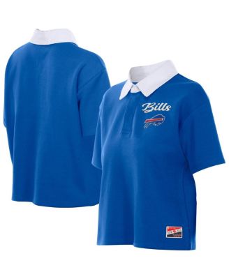 New Era - Women's Royal Buffalo Bills Throwback Boxy Cropped Polo