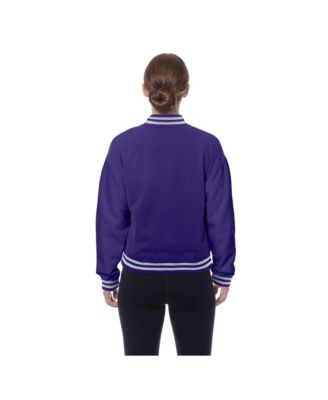 Women's Purple Minnesota Vikings Throwback Fleece Full-Snap Jacket