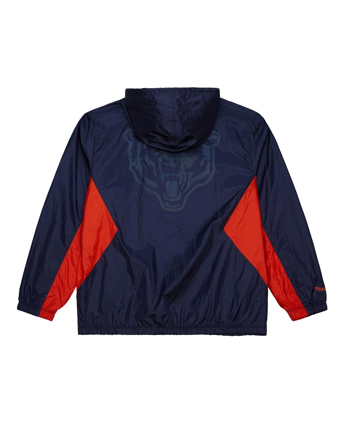 Mitchell & Ness Mitchell Ness Men's Navy Chicago Bears Logo Playmaker Full-zip Windbreaker Jacket In Blue