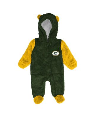 Baby Boys and Girls Green Green Bay Packers Stay Napping Fleece Bunting Full-Zip Sleeper
