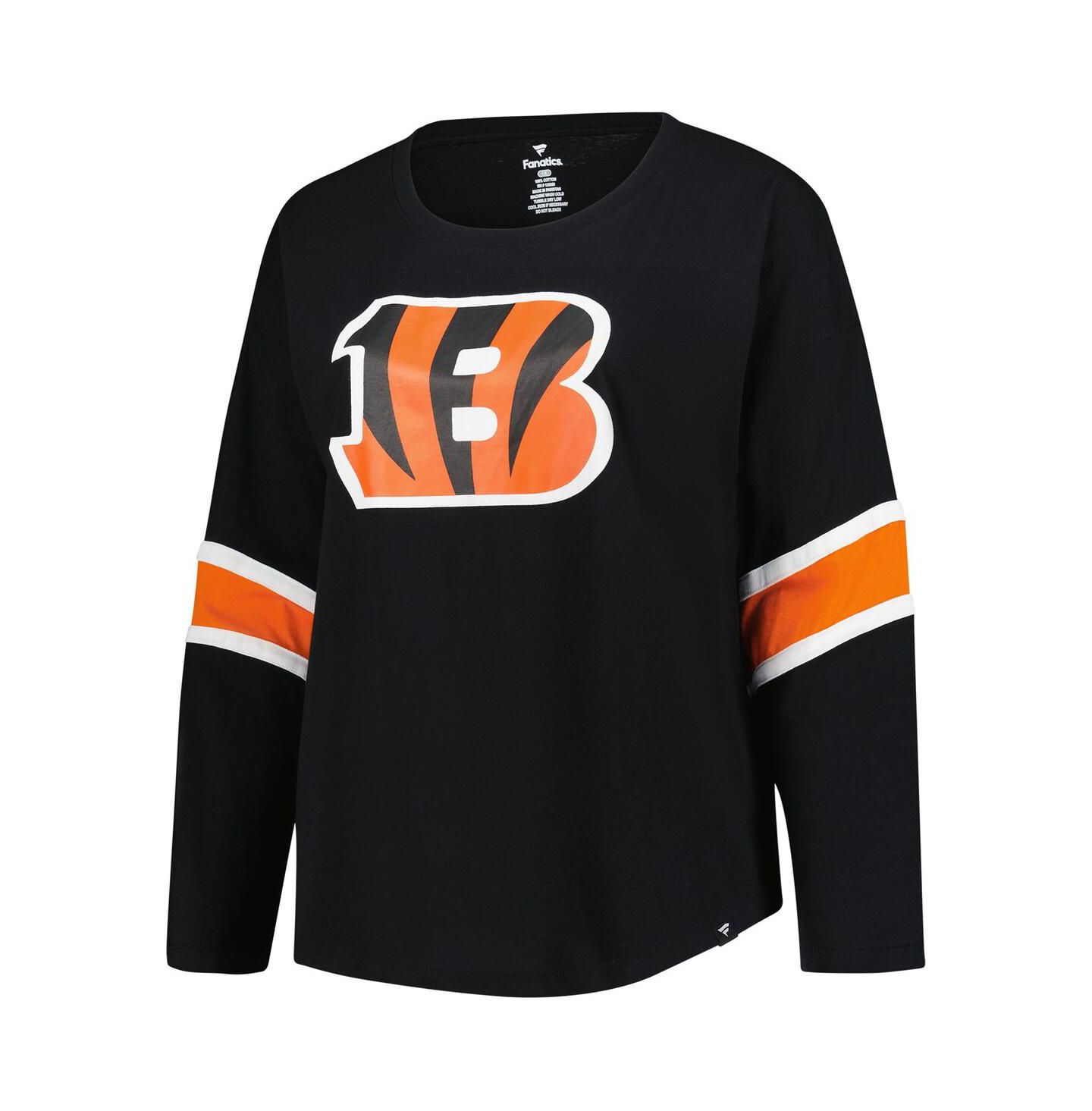 Женская футболка Fanatics Black Cincinnati Bengals Plus Size Redzone 3/4-Sleeve Scoop Neck — фото 3