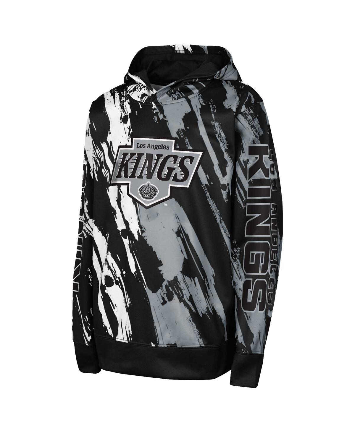Outerstuff Big Boys And Girls Black Los Angeles Kings Master Snipe Pullover Hoodie In Gray