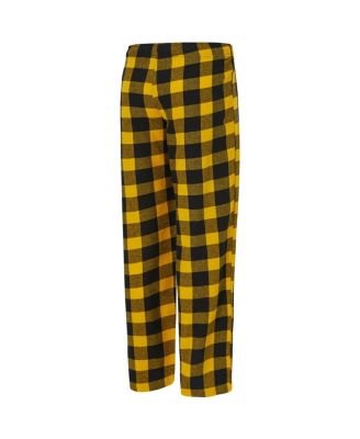 Women's&nbsp;2-Piece Black, Gold Pittsburgh Steelers Avondale T-Shirt and Pants Flannel Pajama Set