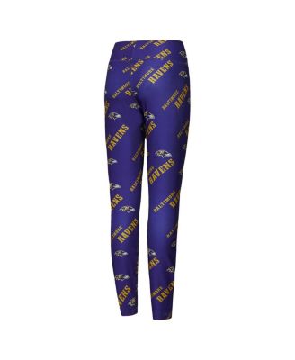 Women's Purple Baltimore Ravens Breakthrough Allover Print Knit Sleep Leggings