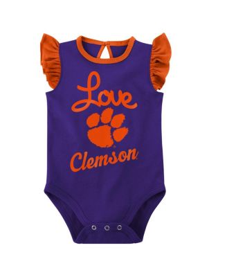 Baby Girls 2-Pack Orange/Purple Clemson Tigers Spread the Love Bodysuit Set