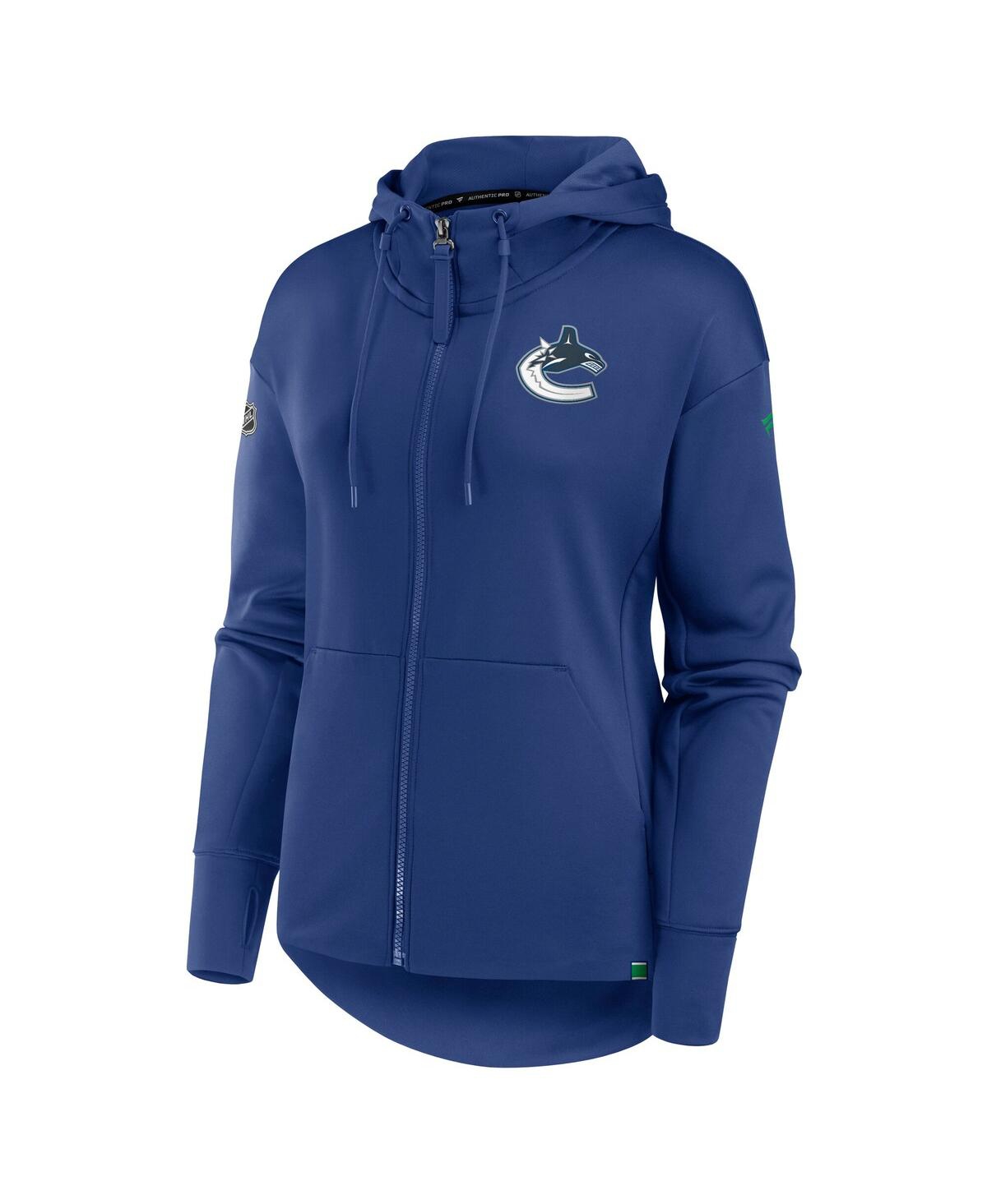 Fanatics Women's Blue Vancouver Canucks Authentic Pro Scuba Full-zip Hoodie In Blue