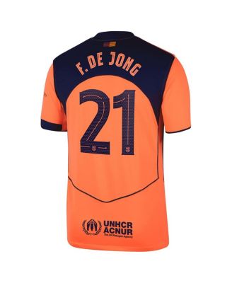 Men's Frenkie de Jong Orange Barcelona 2025/26 Third Replica Player Jersey