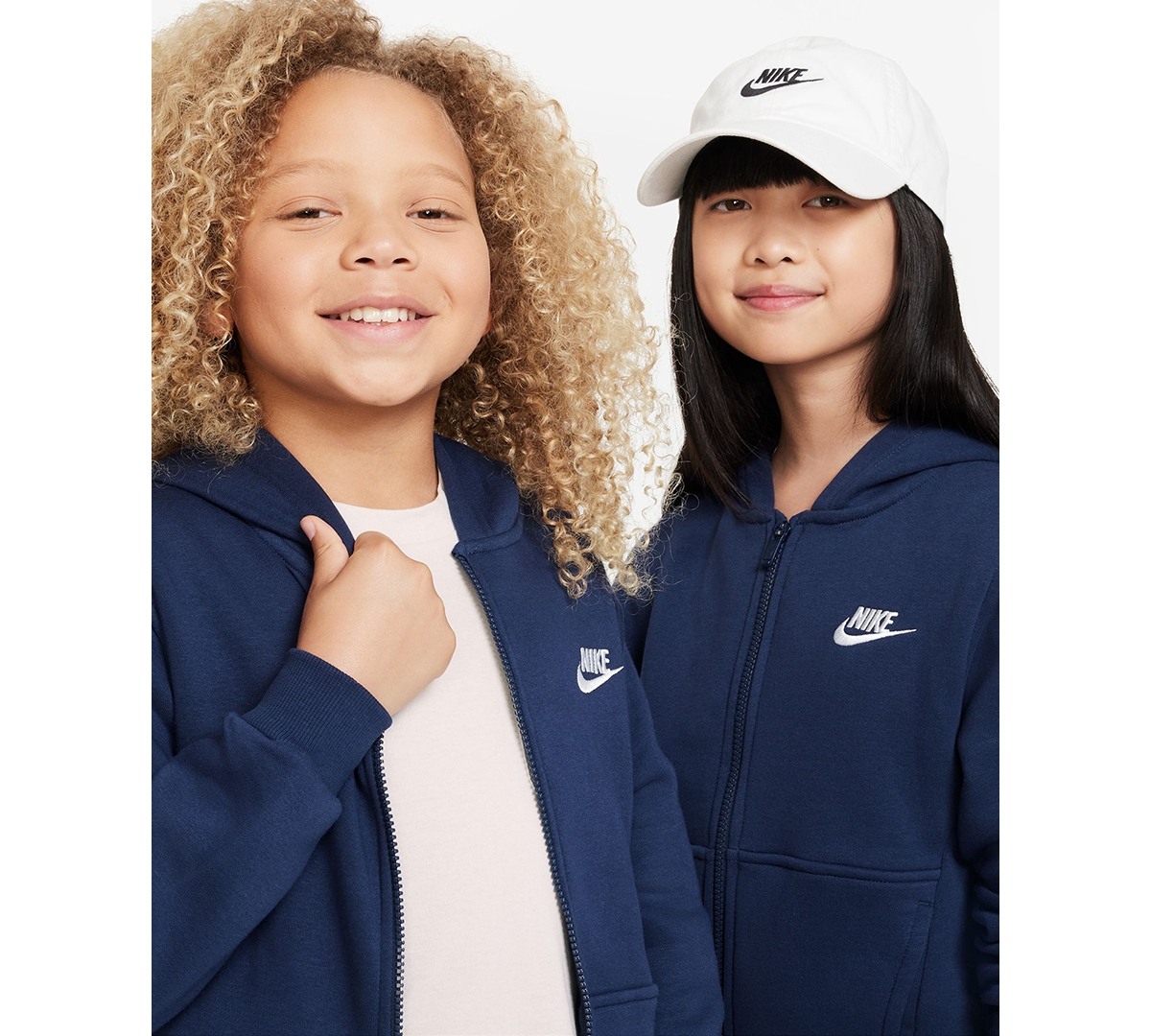 Nike Big Kids Sportswear Club Fleece Full-zip Hoodie In Blue