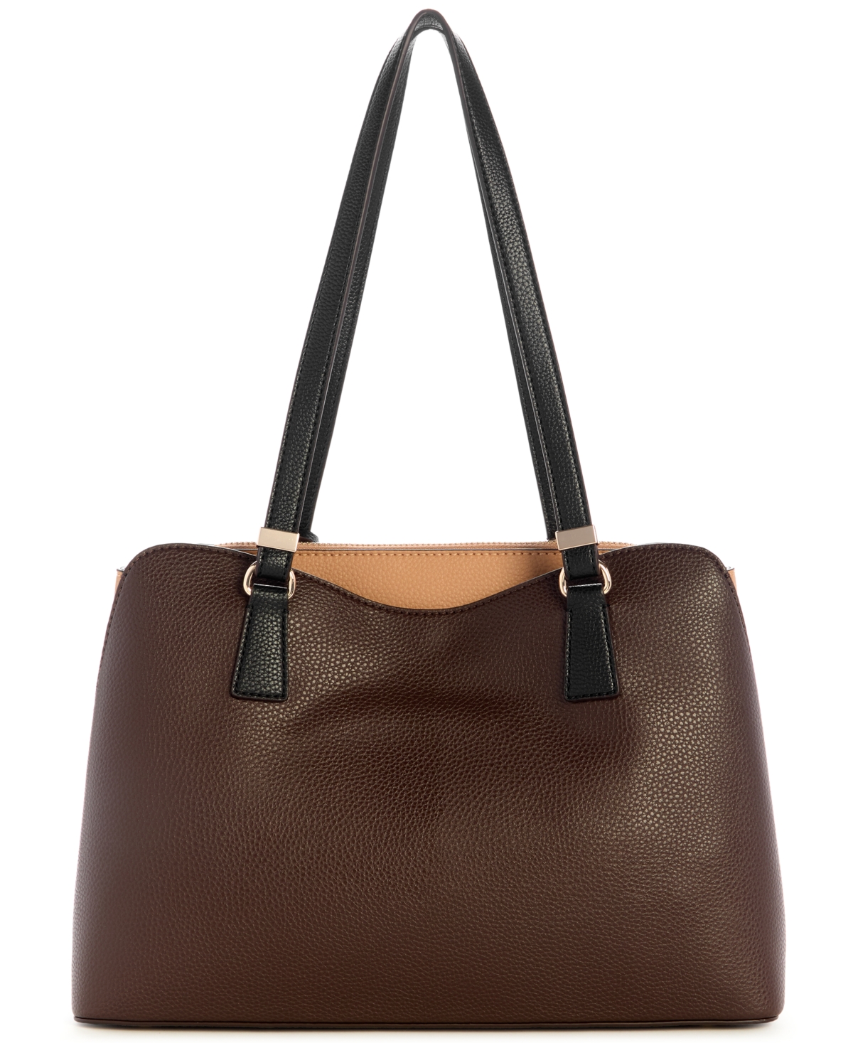 Guess Lyndi Large Girlfriend Satchel Bag In Brown