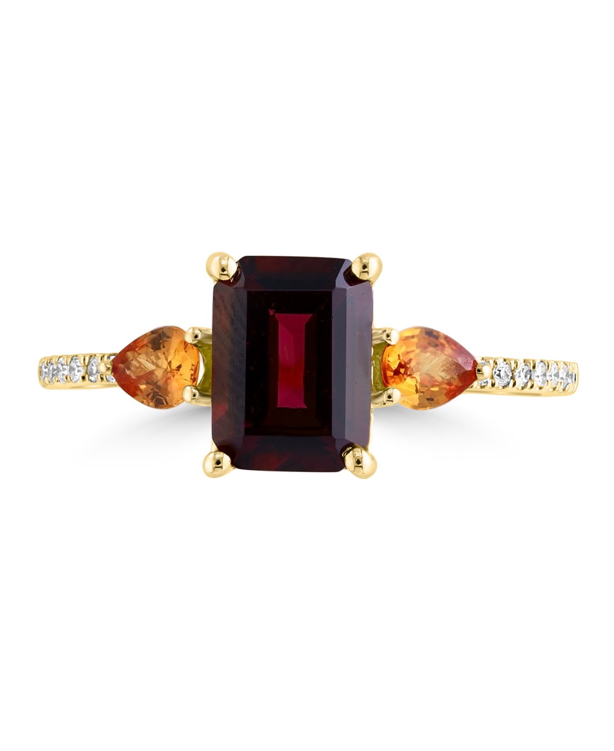 Lali Jewels Multi-gemstone & Diamond (1/20 Ct. T.w.) Ring In 14k Yellow Gold In Gold