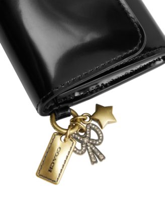 Essential Mini Spazzolato Leather Flap Card Case with Charm