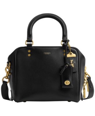 COACH コーチ キューブ ローグ バッグ 20 COACH Cube Rogue Small Leather Satchel Bag 20 - Macy's