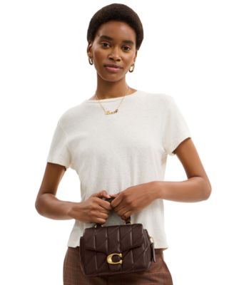 Quilted Tabby Mini Leather Top Handle Bag