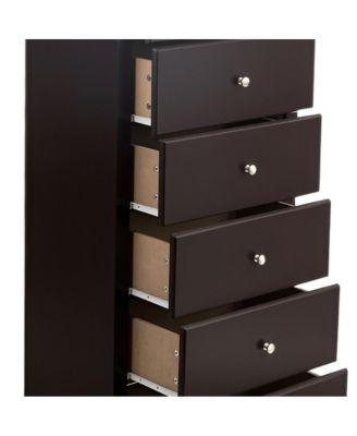 6-Drawer Tall Wooden Dresser Chest – Vertical Storage Cabinet for Bedroom, Closet, or Entryway Organization