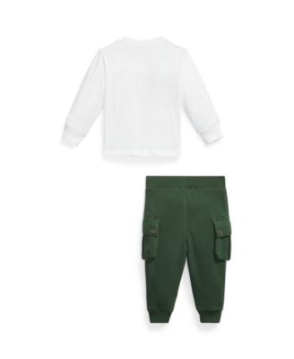 Baby Boys' Truck-Print Jersey T-Shirt and Fleece Pants, 2-Piece Set