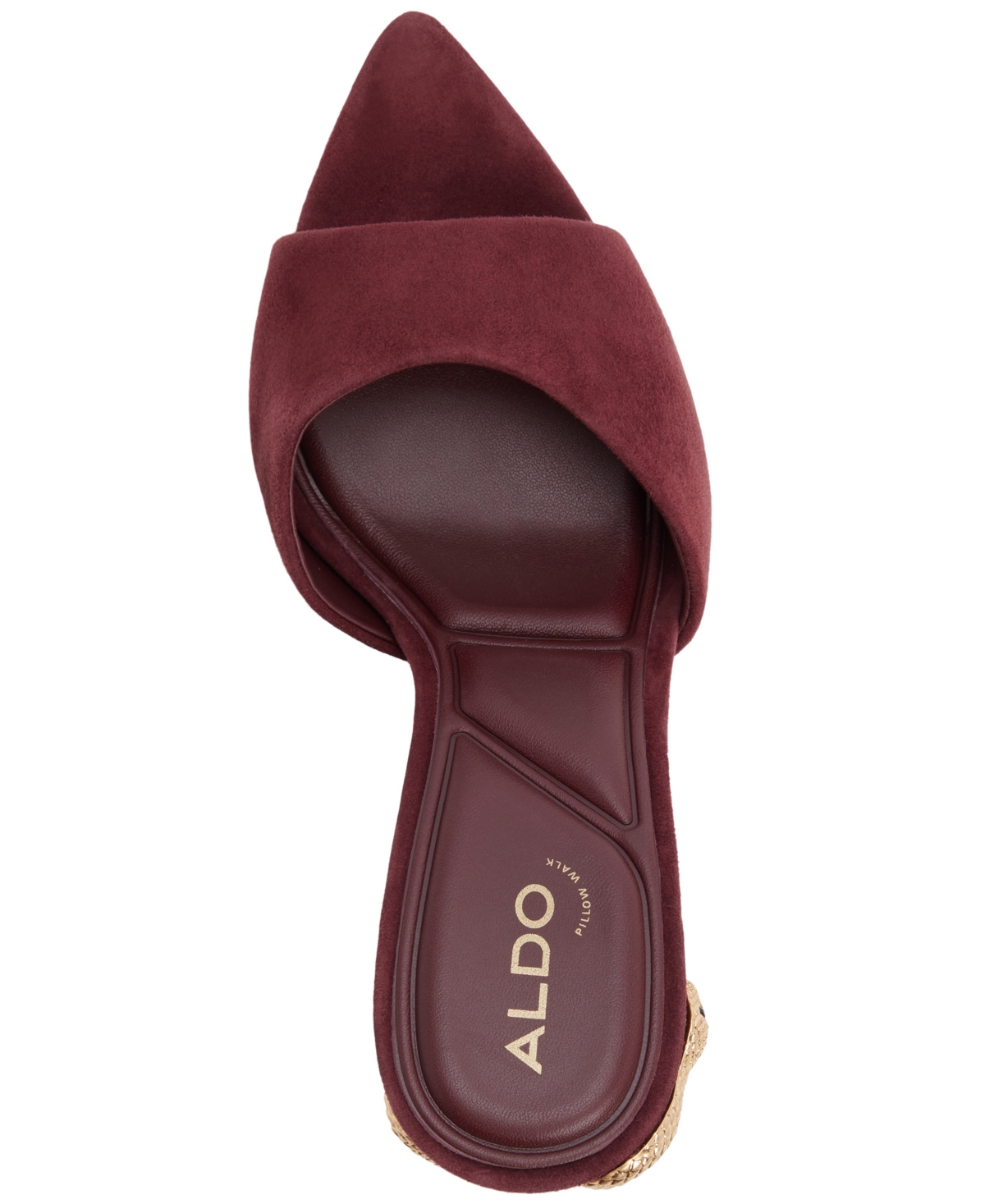 Aldo Seashella Pointed Toe Slide Sandal In Burgundy