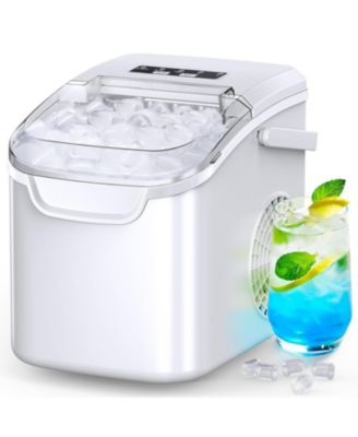 Countertop Ice Maker Machine, 8 Ice Cubes in 6 mins, 26lb/Day Ice with 2 Sizes- Portable Mini, Basket/Scoop for Home/Party/Bar