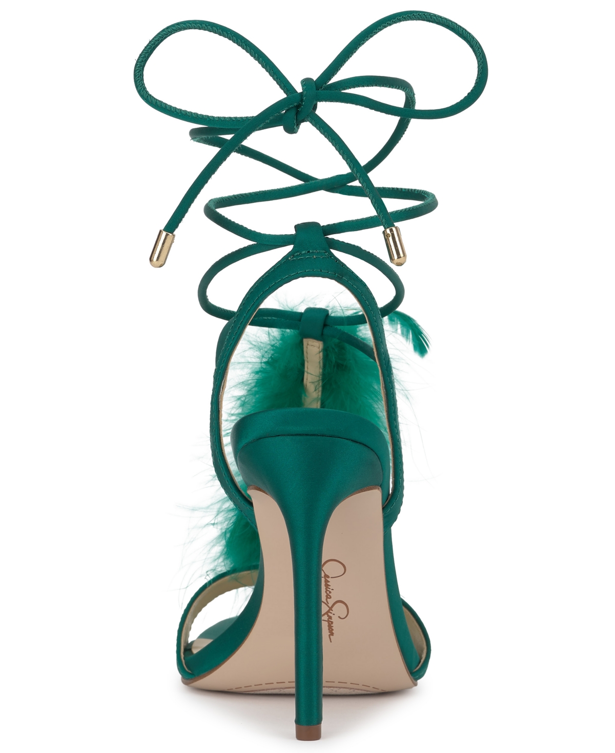 Jessica Simpson Women's Jenzin Feather Wrap Dress Sandals In Green