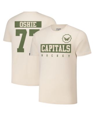 LevelWear - Men's TJ Oshie Khaki Washington Capitals 2024 NHL Military Appreciation Richmond Delta Player Name Number T-Shirt