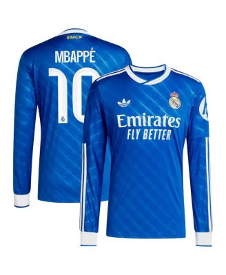 adidas - Men's Kylian Mbapp&eacute; Blue Real Madrid 2025/26 Third Replica Long Sleeve Player Jersey