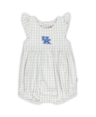 Baby Girls Gray Kentucky Wildcats Cara Gingham Ruffled Bodysuit