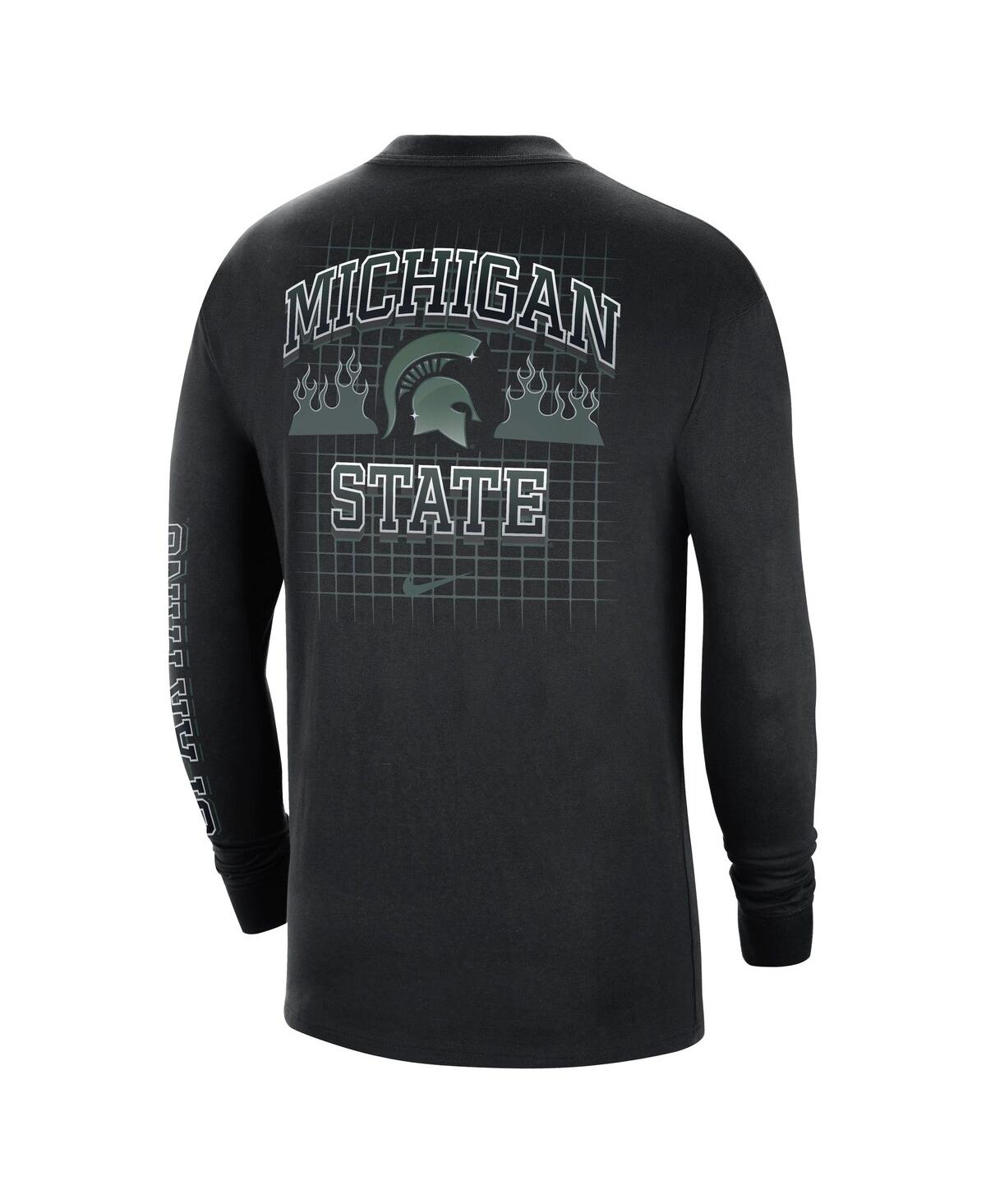 Nike Men's Black Michigan State Spartans Tour Max 90 Long Sleeve T-shirt In Black