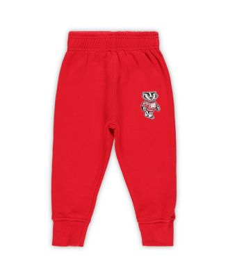 Baby Boys and Girls 2-Piece Wisconsin Badgers Color Block Pullover Hoodie and Sweatpants Set