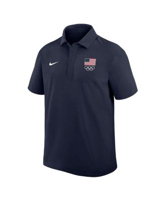 Men's Navy Team USA Woven Dri-FIT Polo Shirt