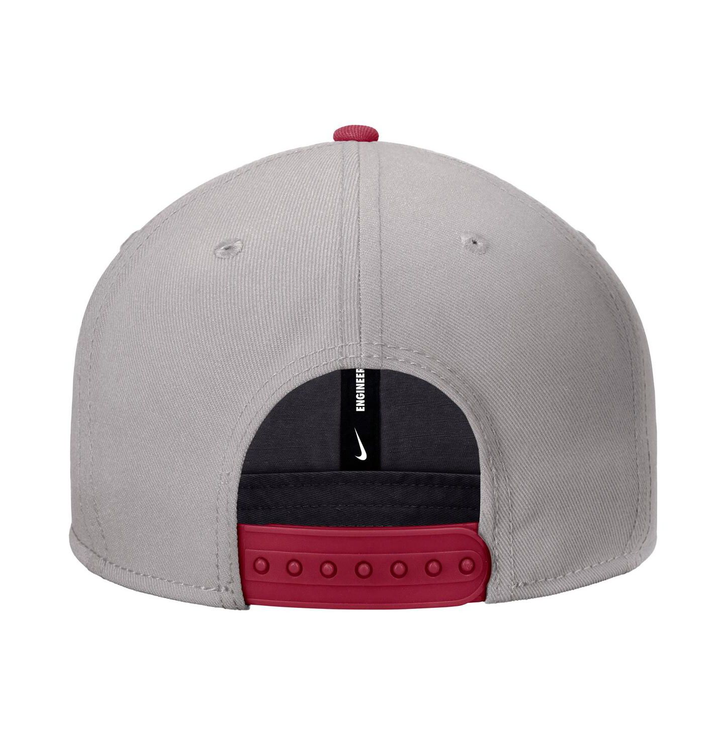 Мужская кепка Nike Pewter Arkansas Razorbacks Vintage Script Pro Dri-FIT Snapback Hat — фото 2