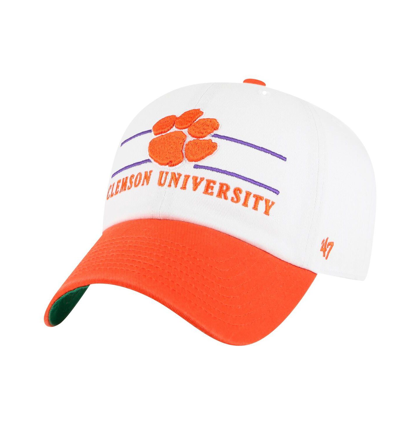 Мужская кепка '47 Brand White Clemson Tigers Gridiron Clean Up Adjustable Hat — фото 1