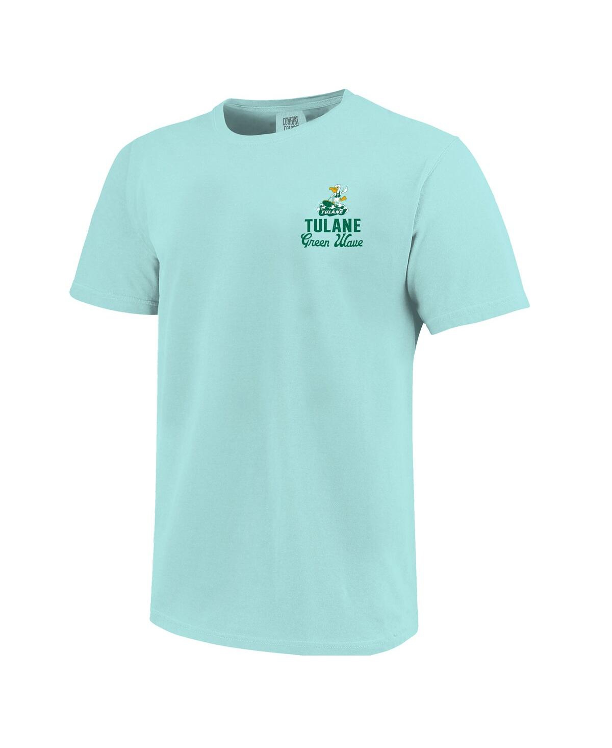 Image One Big Boys And Girls Teal Tulane Green Wave Comfort Colors Mascot Overlay T-shirt In Blue