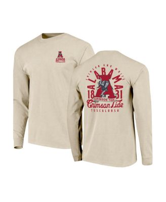 Men's Natural Alabama Crimson Tide Comfort Colors Mascot Overlay Long Sleeve T-Shirt