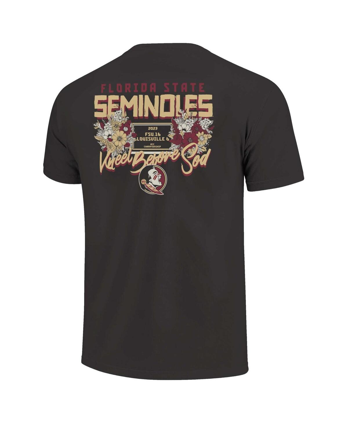 Image One Men's And Women's Black Florida State Seminoles Bouquet Hyper Local Comfort Colors T-shirt In Black
