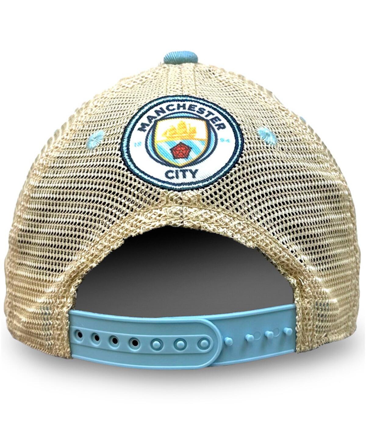 1863fc Men's Sky Blue Manchester City Washed Trucker Adjustable Hat In Blue
