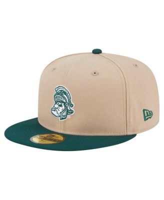 New Era - Men's Khaki Michigan State Spartans Throwback Two-Tone 59FIFTY Fitted Hat