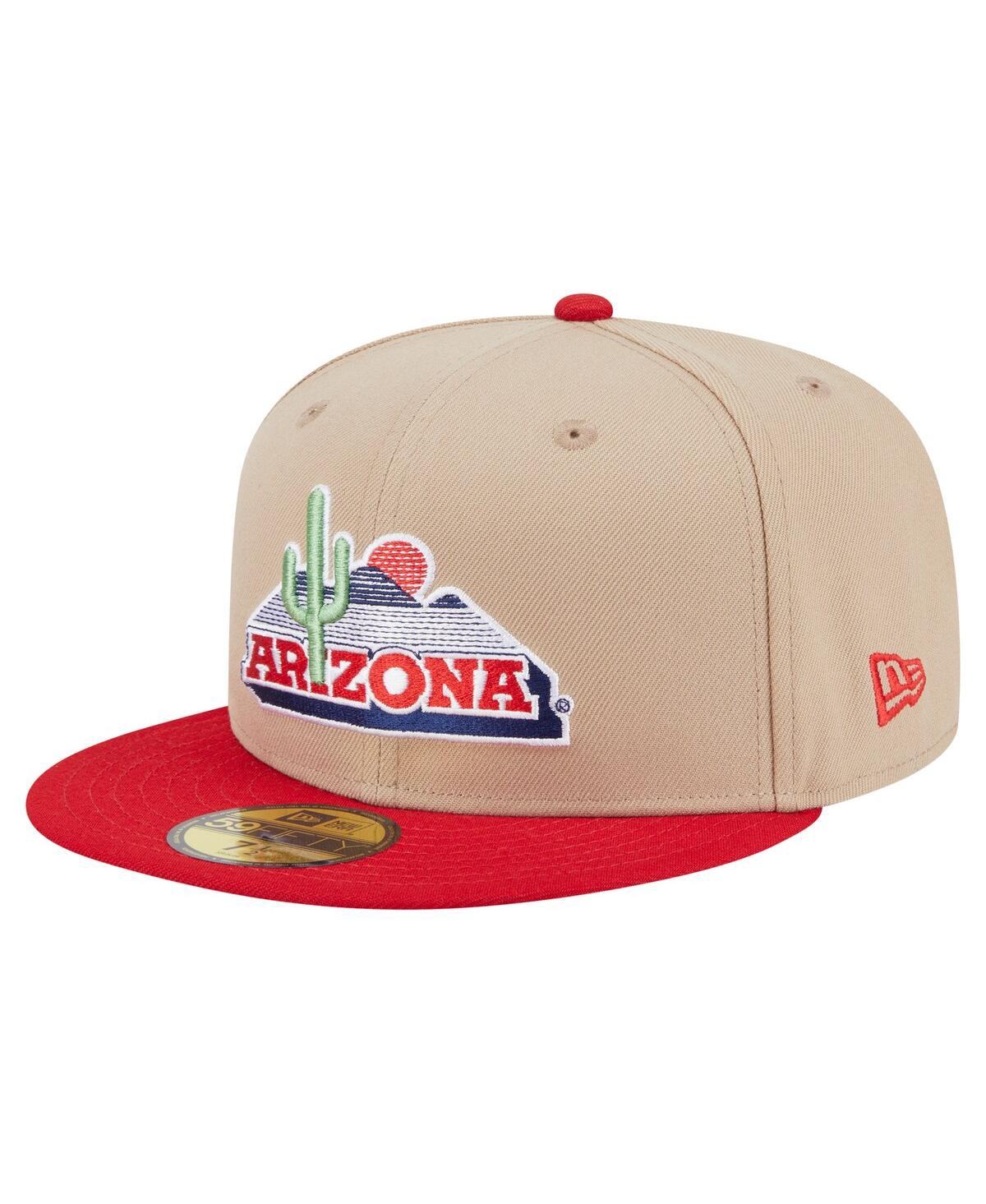 New Era Men's Khaki Arizona Wildcats Throwback Two-Tone 59FIFTY Fitted Hat