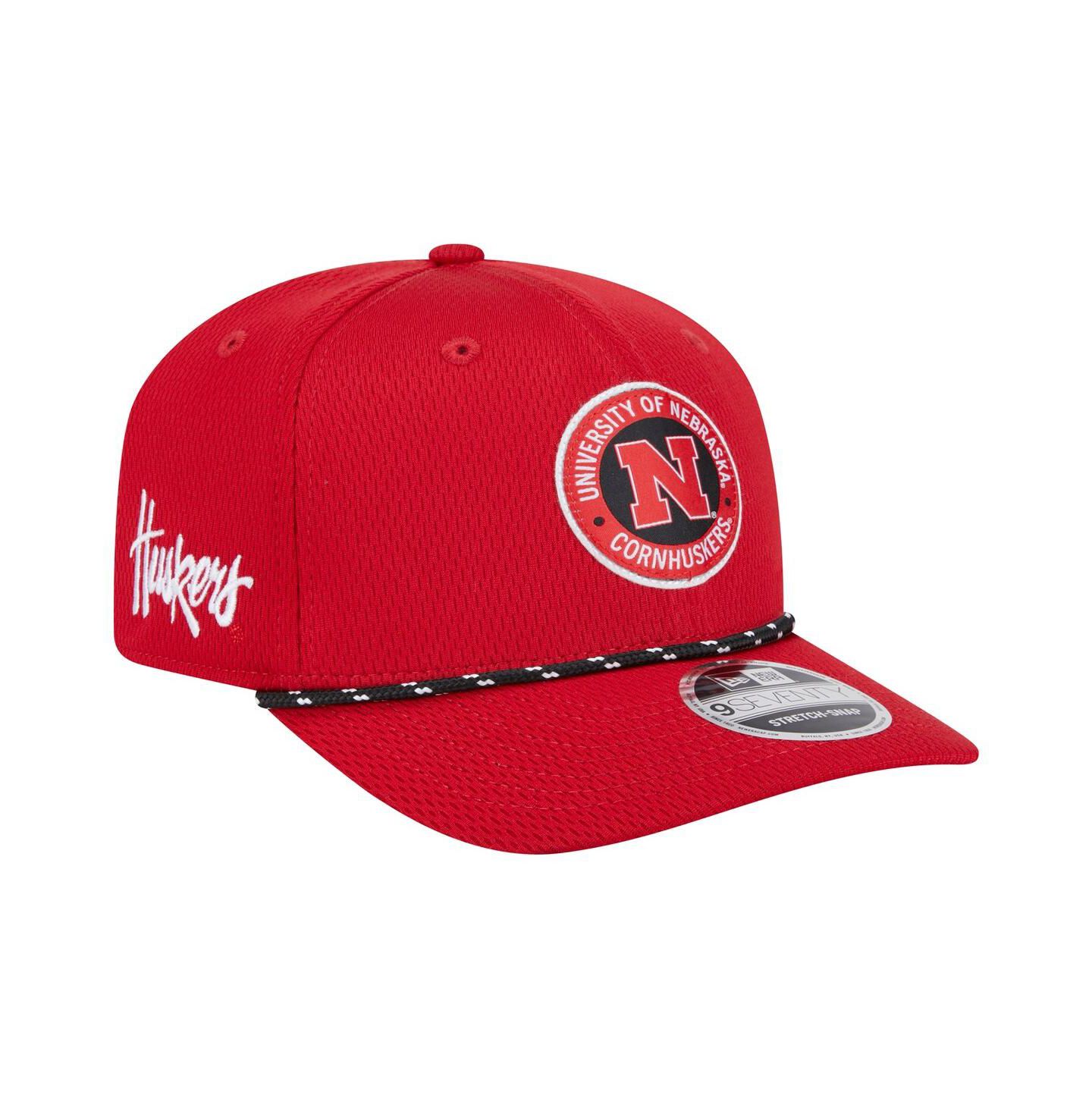 Мужской головной убор New Era Scarlet Nebraska Huskers Coolera 9SEVENTY Rope Stretch-Snap Hat — фото 1