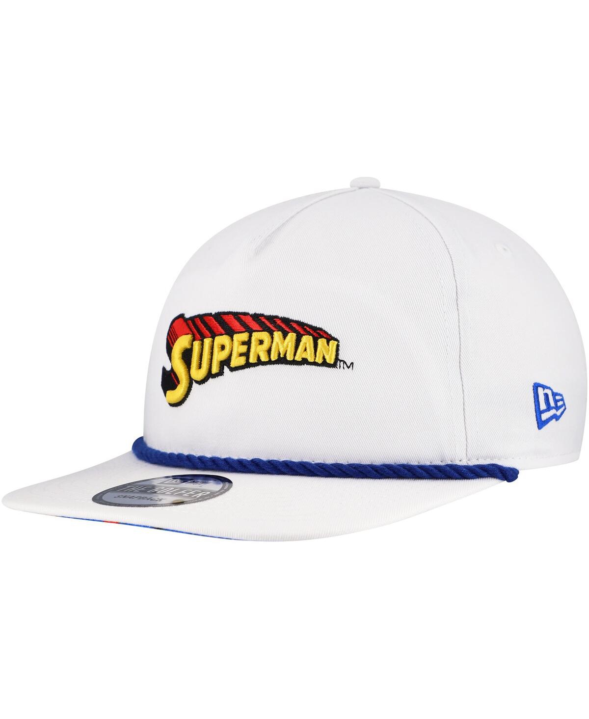 New Era Men's White Superman Golfer Adjustable Hat In White