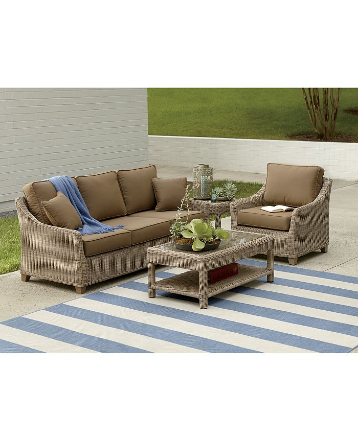 Furniture Willough Outdoor 3Pc. Set (1 Loveseat, 1 Club Chair & 1 Swivel Glider), Created for