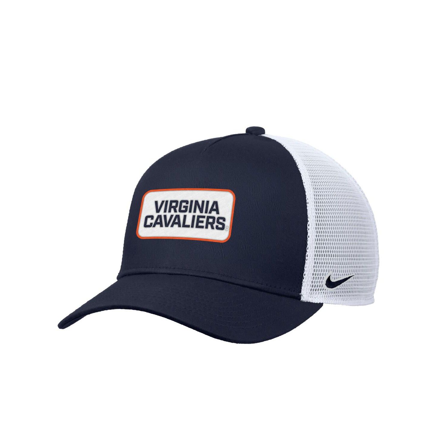 Мужская кепка Nike Navy Virginia Cavaliers 2025 On-Field Rise Trucker Performance Adjustable Hat — фото 1