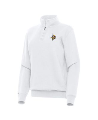 Women's White Minnesota Vikings Victory Quarter-Zip Top