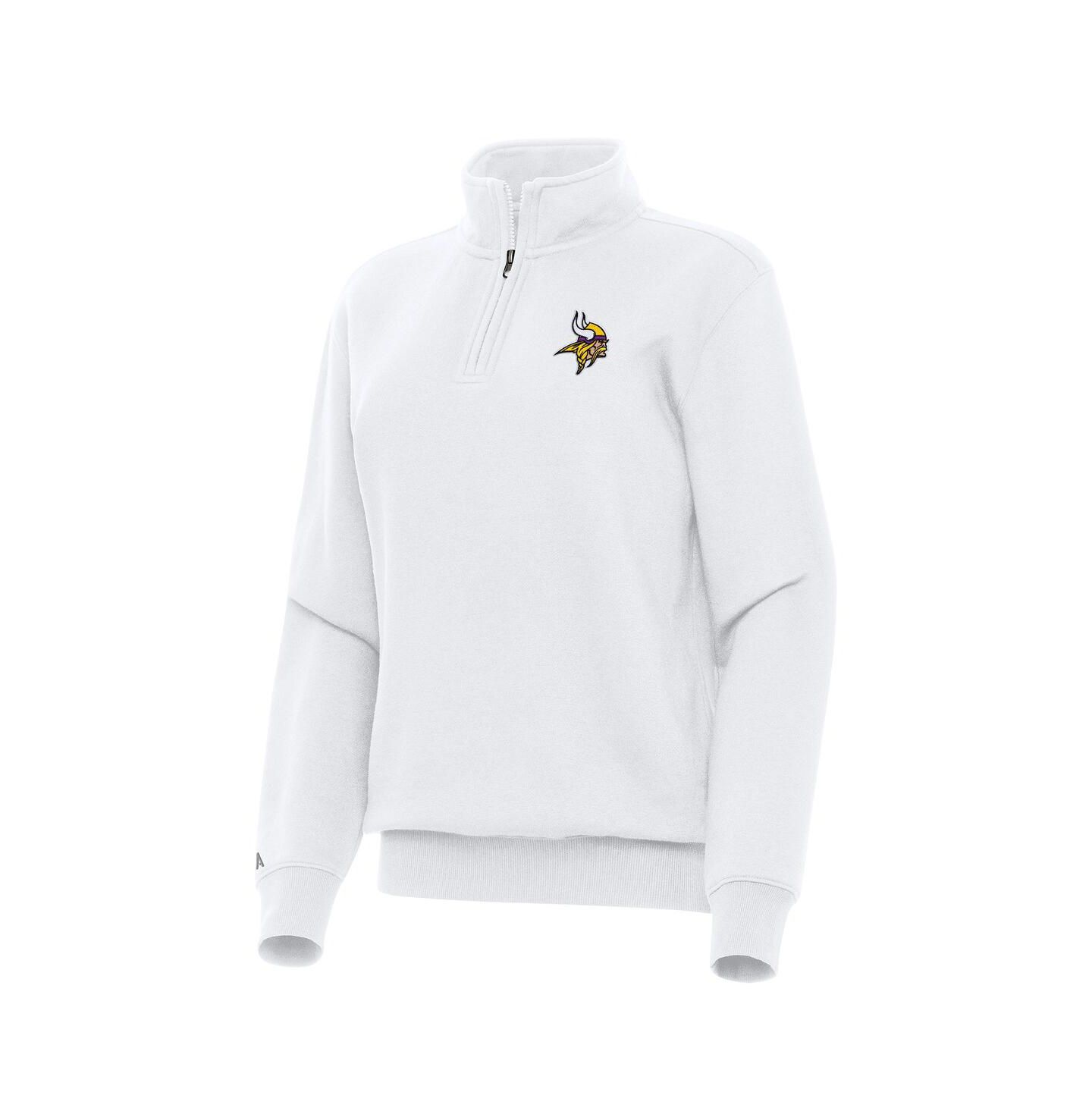 Женский топ Antigua White Minnesota Vikings Victory Quarter-Zip — фото 1
