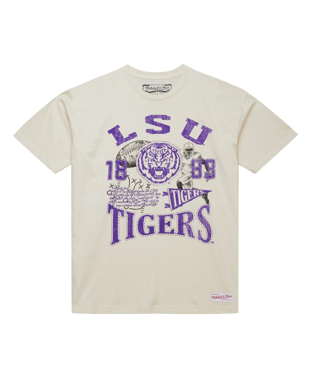 Mitchell & Ness Men's Cream Lsu Tigers Heritage Scholar T-shirt In Neutral