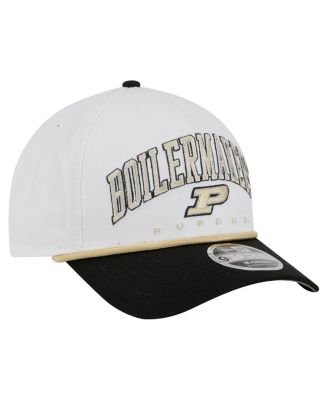 Men's White/Black Purdue Boilermakers Arch Two-Tone Rope 9FORTY A-Frame M-Crown Adjustable Hat
