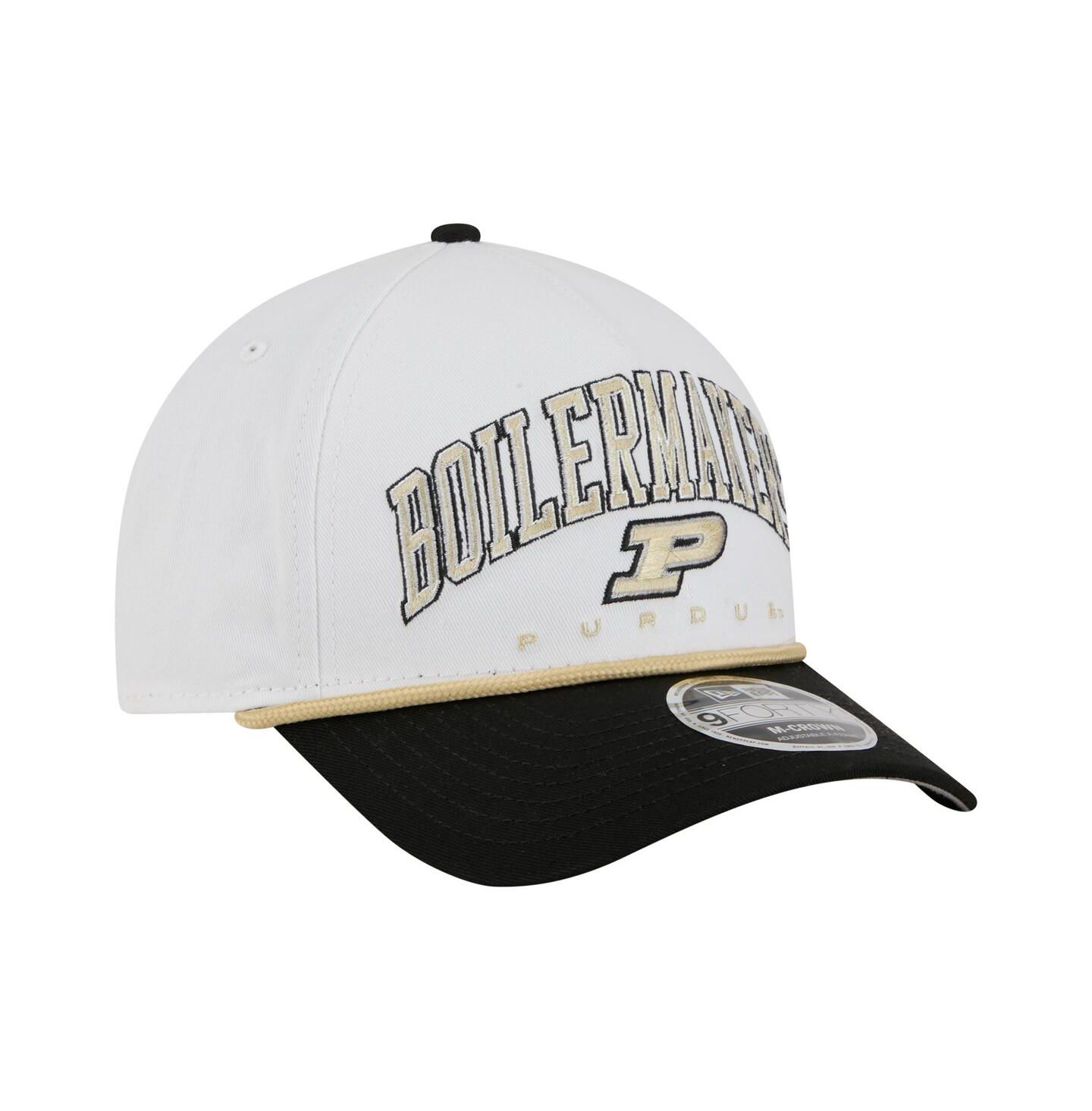 Мужская кепка New Era White/Black Purdue Boilermakers Arch Two-Tone Rope 9FORTY A-Frame M-Crown Adjustable Hat — фото 3